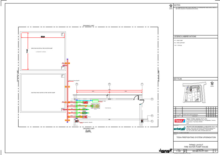 Fire Water Pump House Piping Layout | PDF