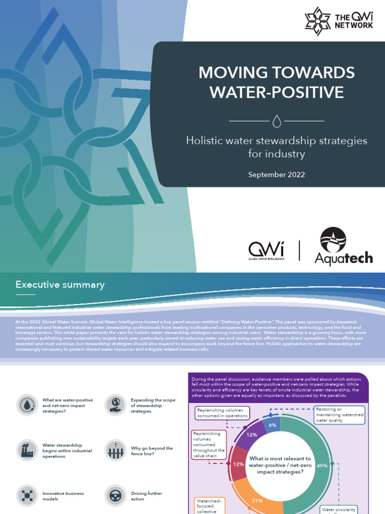 Moving Towards Water Positive | PDF | Water | Sustainability