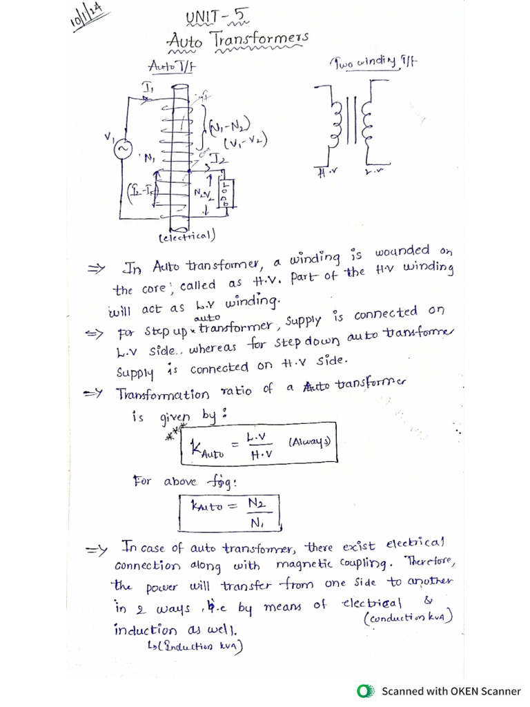 Unit-5 Auto Transformers | PDF