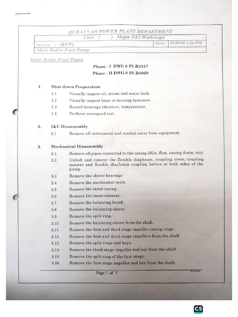 Main Boiler Feed Pump | PDF