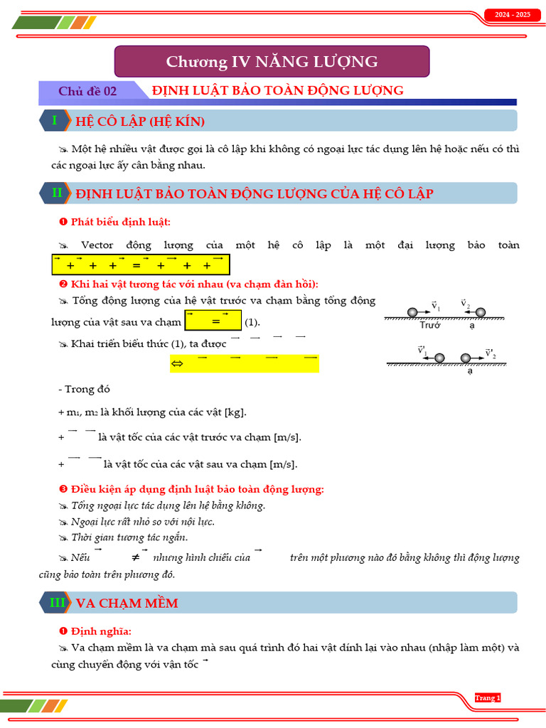 Chu de 2 Dinh Luat Bao Toan Dong Luong | PDF