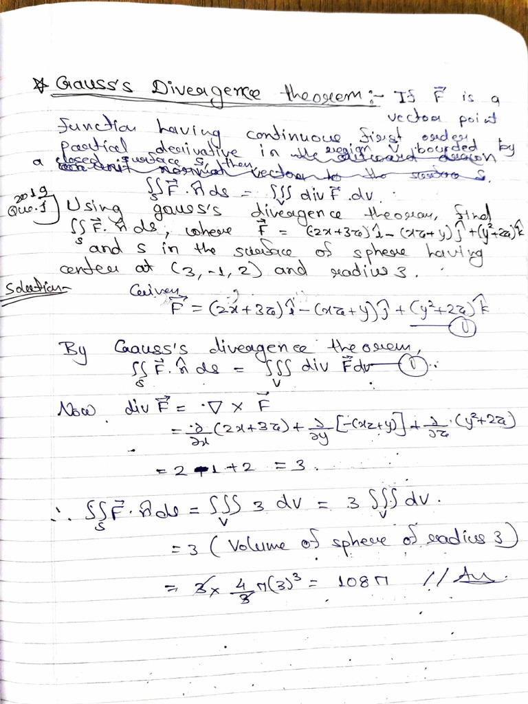 Gauss's Divergence Theorem Explained | PDF