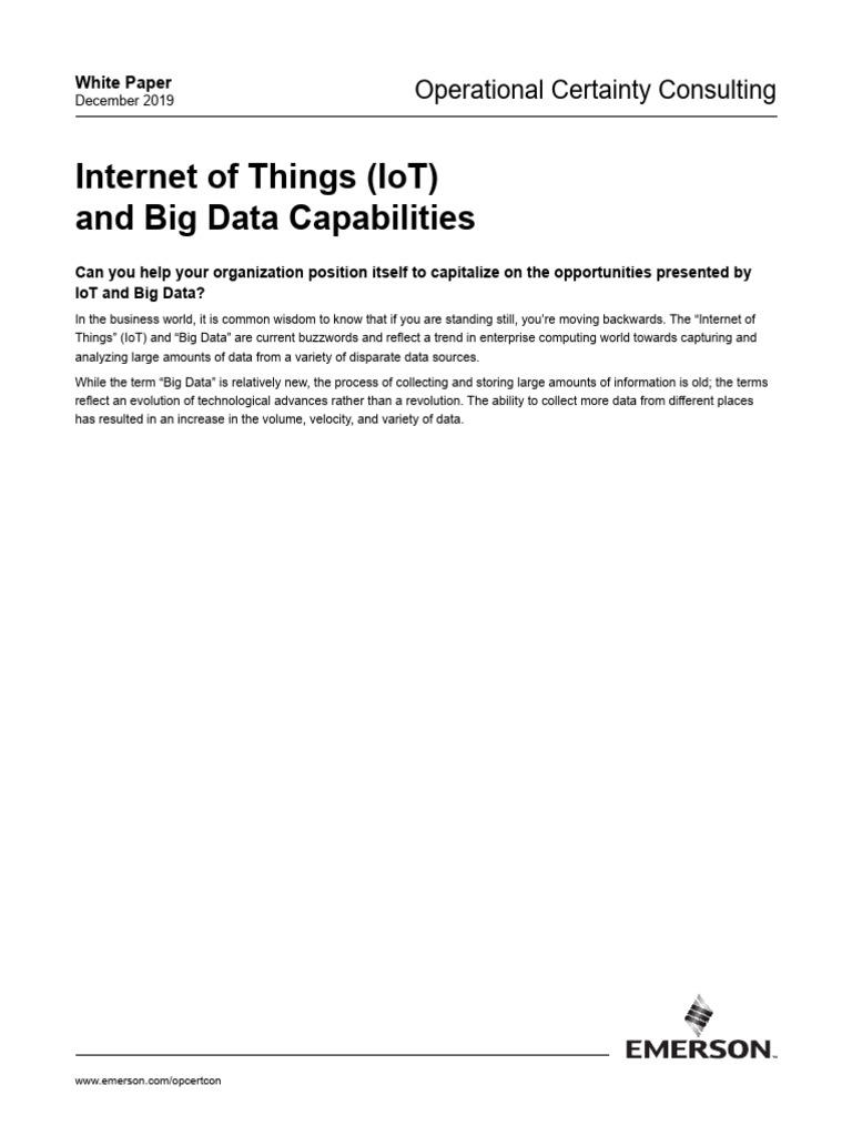 Internet of Things and Big Data Capabilities | PDF | Internet Of Things ...