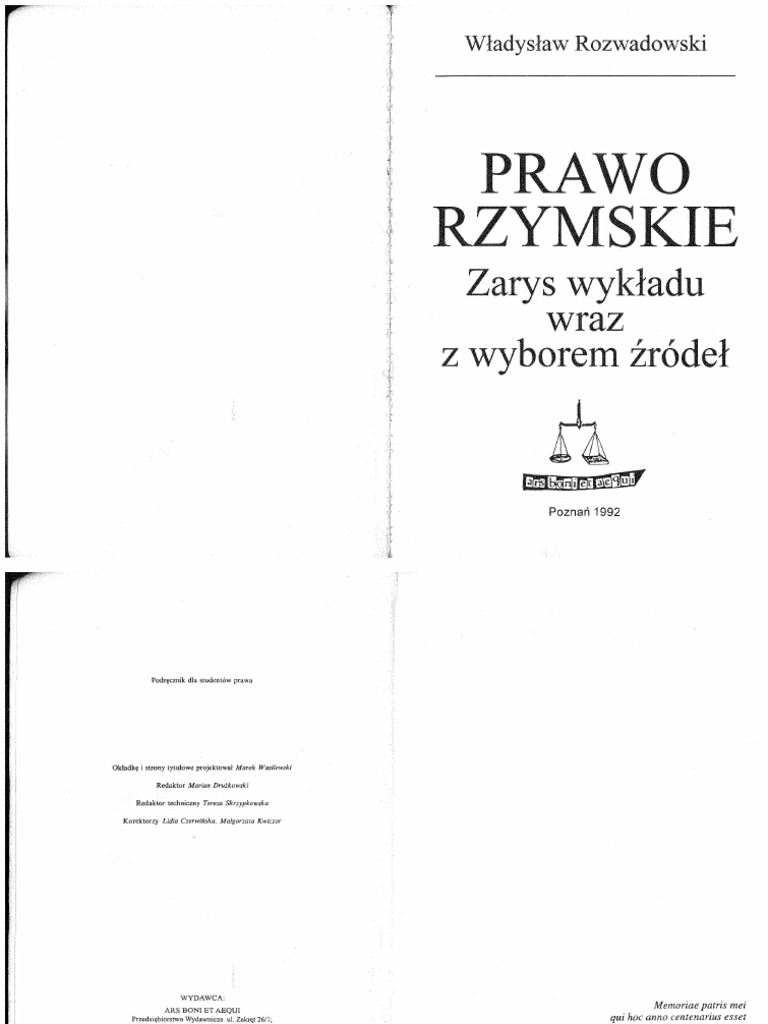 Rozwadowski W - Prawo Rzymskie. Wyd 2 | PDF