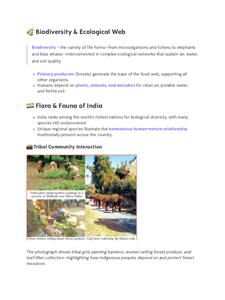 Biodiversity and Conservation in India | PDF | Biodiversity ...