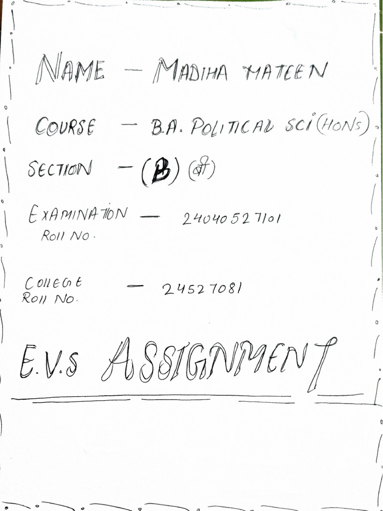 (24527081) E.V.S Assignment | PDF