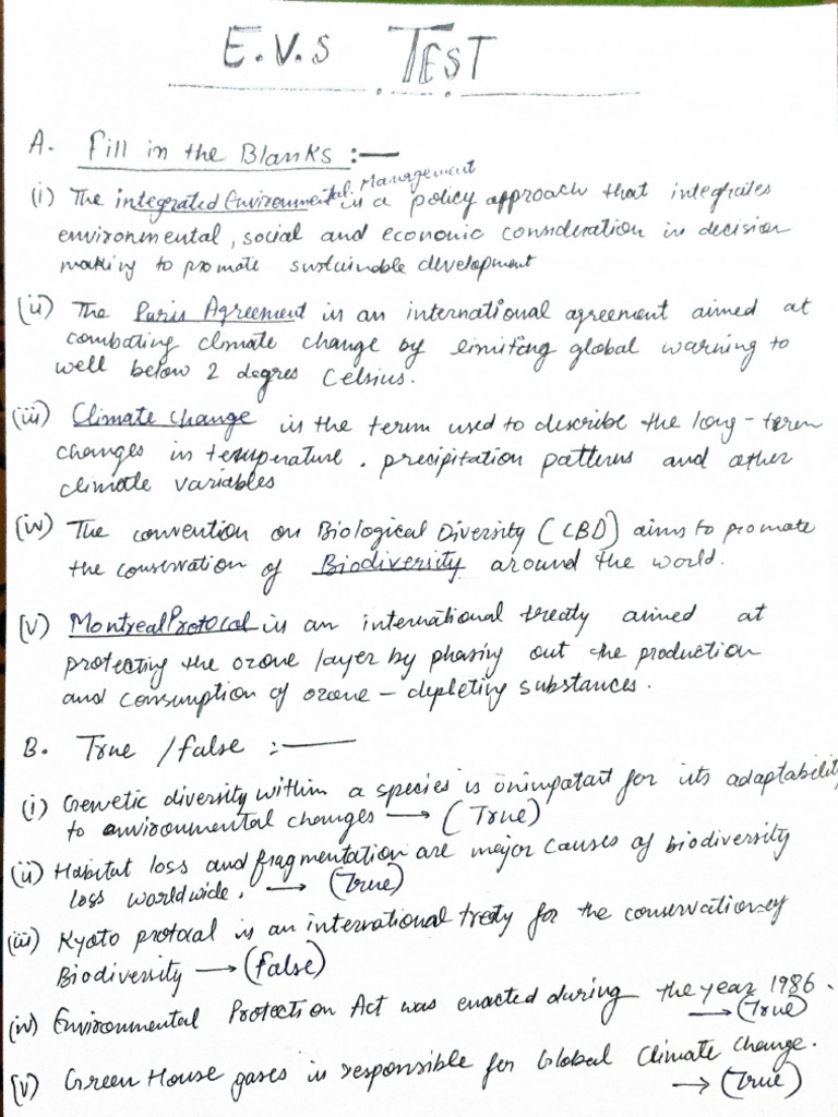 E.V.S TEST | PDF