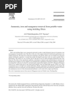 Ammonia, Iron and Manganese Removal From Potable Water Using Trickling Filters