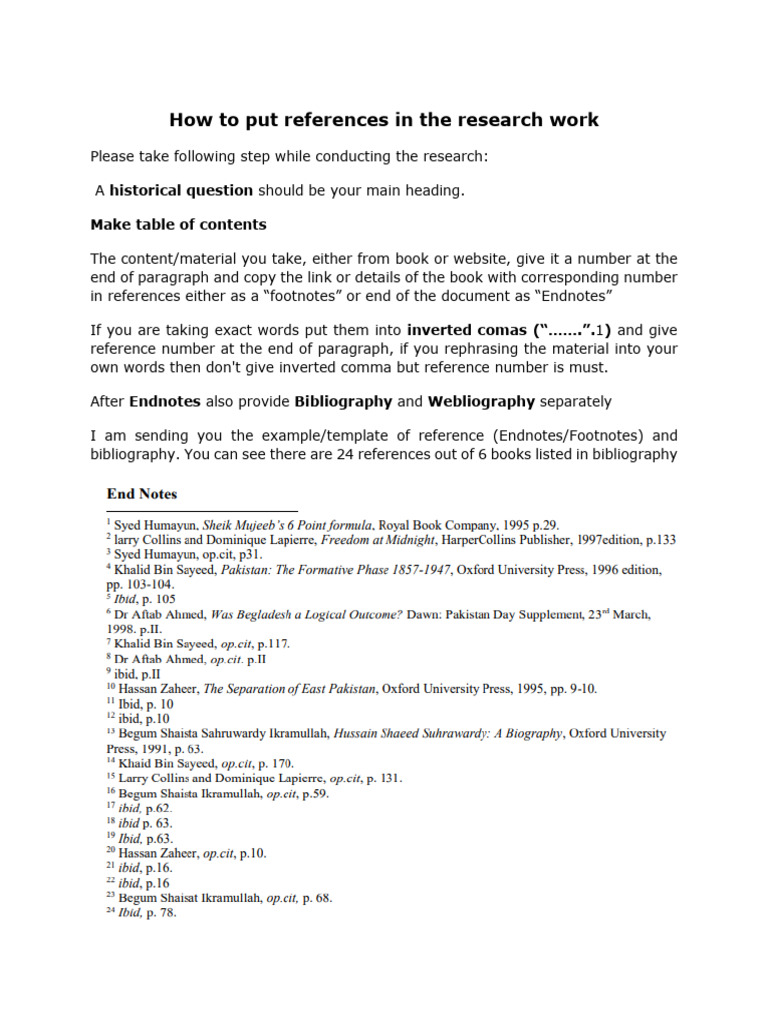 How To Put References in The Research Work | PDF