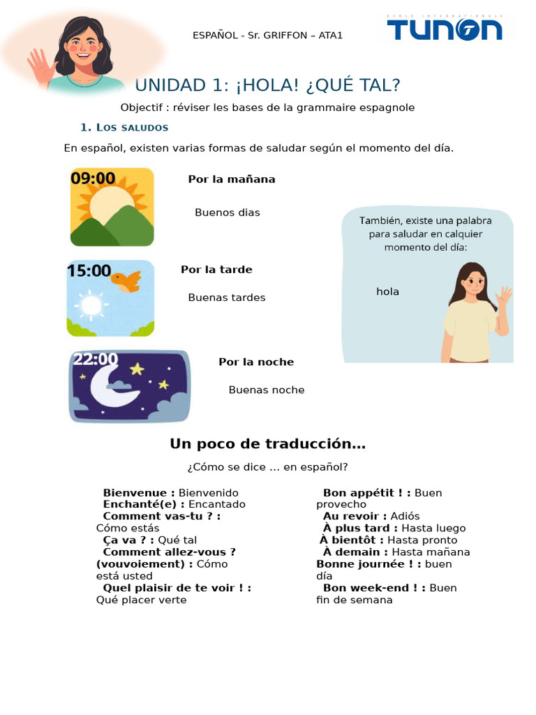 Unidad 1 - Hola Qué Tal | PDF