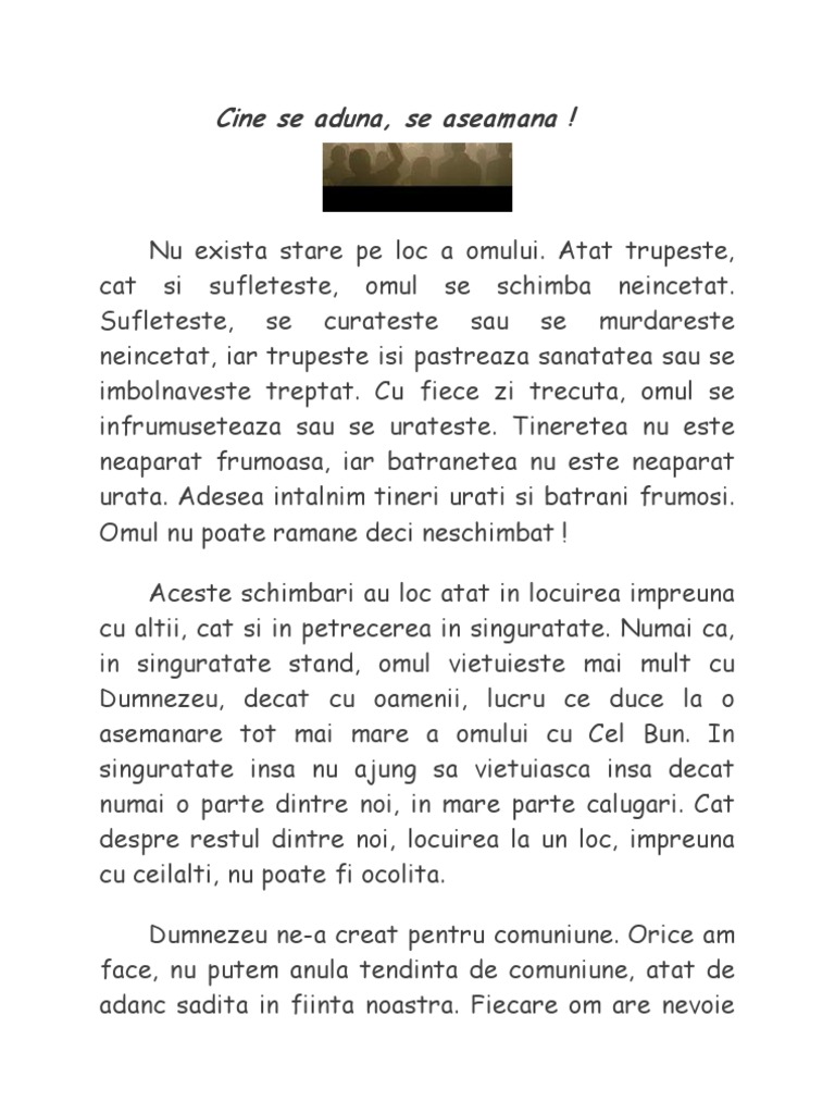 Cine Se Aduna Se Aseamana