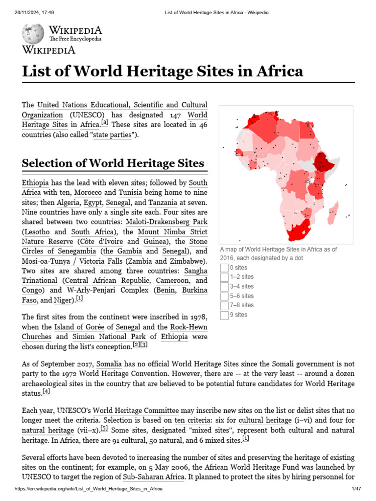 World Heritage Sites in Africa Overview | PDF | World Heritage Site ...