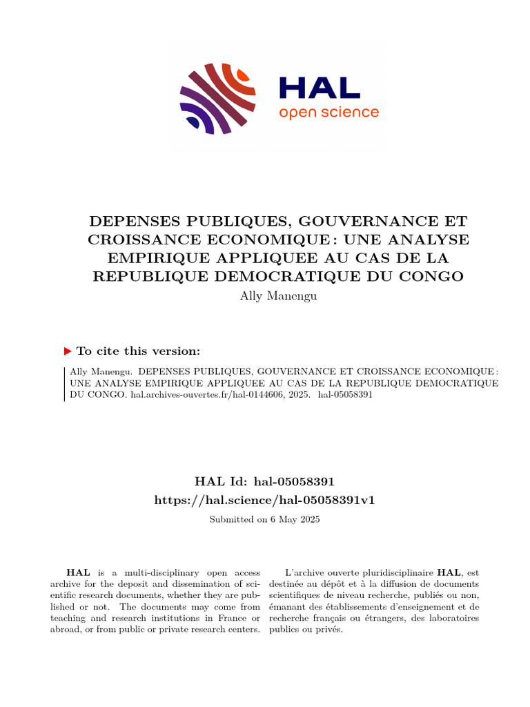 Dépenses publiques et croissance en RDC | PDF | Économie | Croissance ...