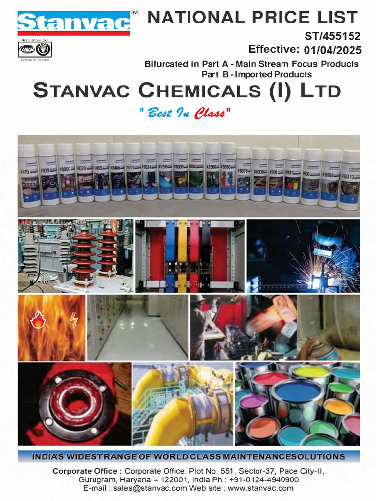 Stanvac Chemicals National Price List | PDF | Lubricant | Industrial ...