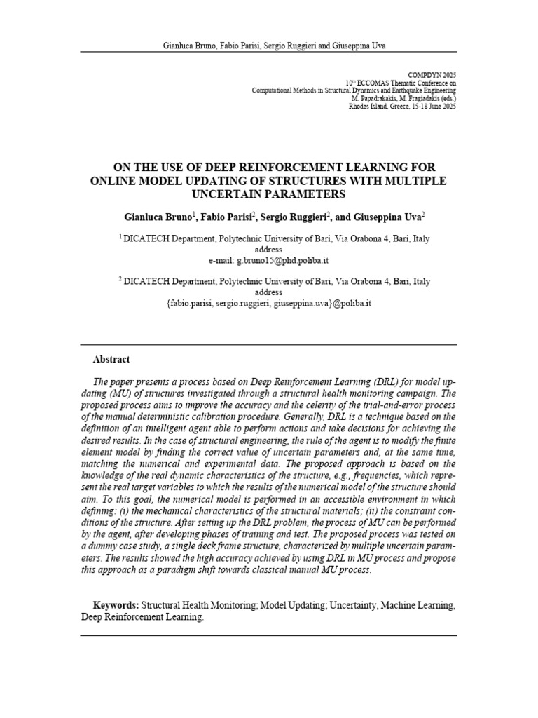 Deep Reinforcement Learning for Model Updating | PDF | Applied Mathematics