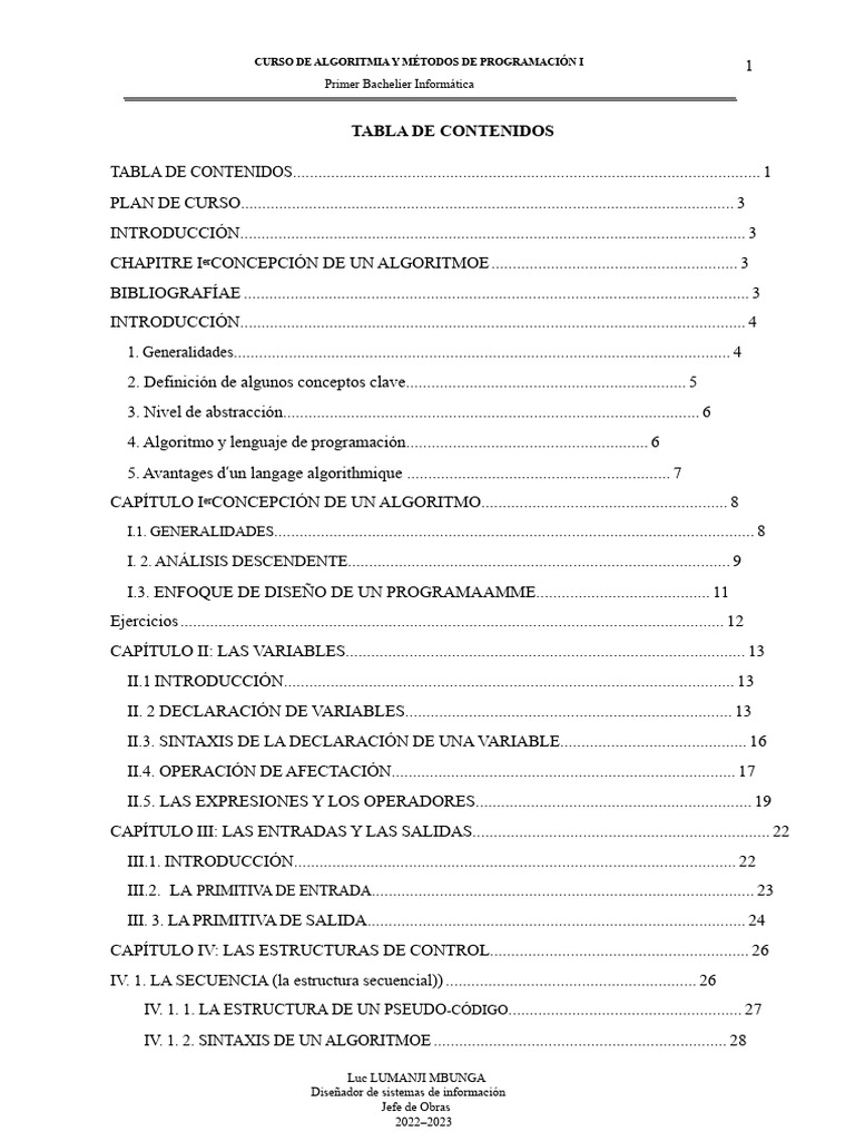 Curso de Algoritmos y Programación I | PDF | Algoritmos | Programa de ...