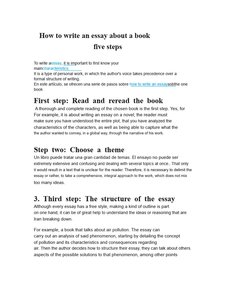 How to Write an Essay About a Book in Five Steps | PDF | Essays | Reason