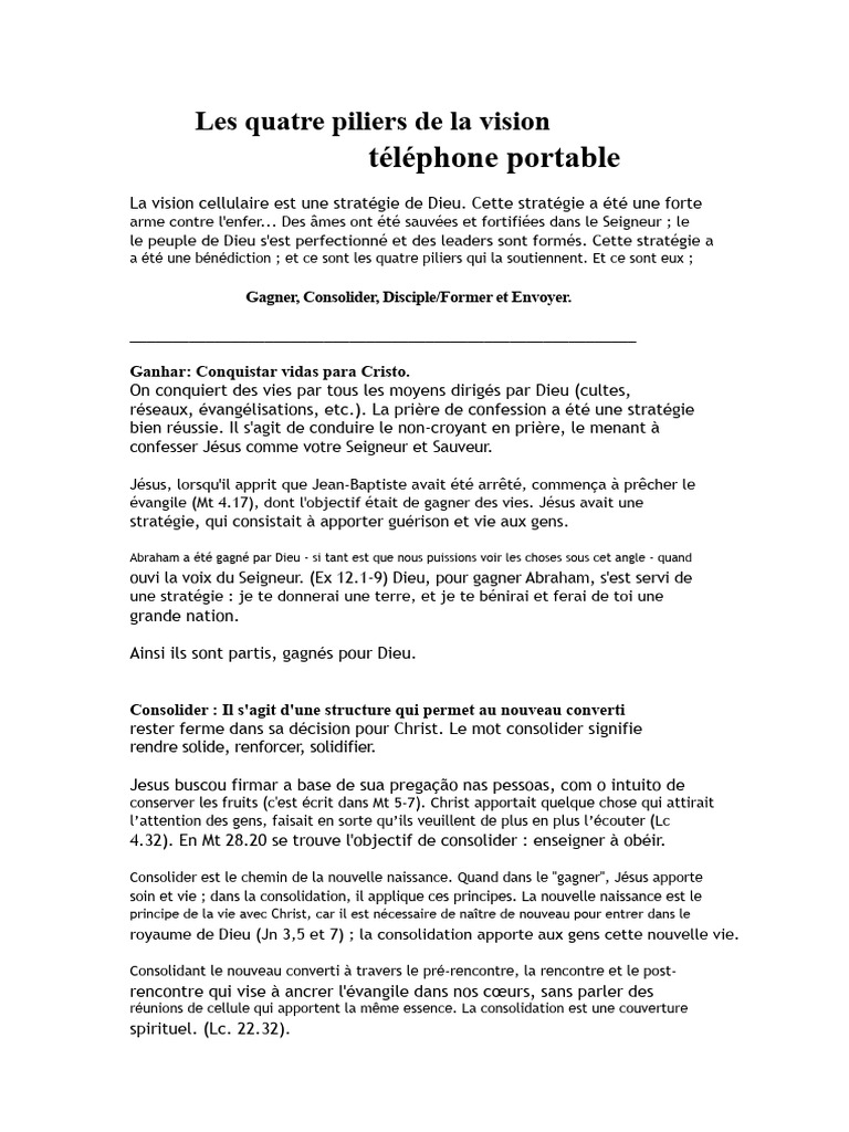Quatre piliers de la vision chrétienne | PDF | Jésus | Doctrines et ...