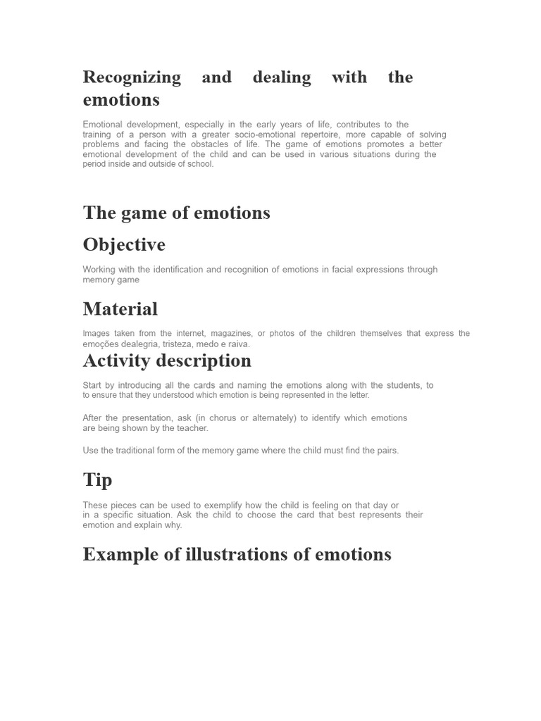 Recognizing and Dealing With Emotions | PDF