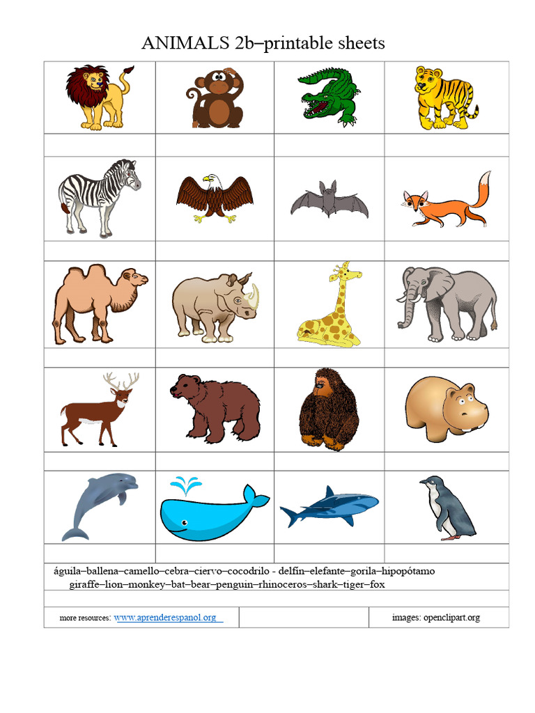 Printable Animal Worksheets for Kids | PDF