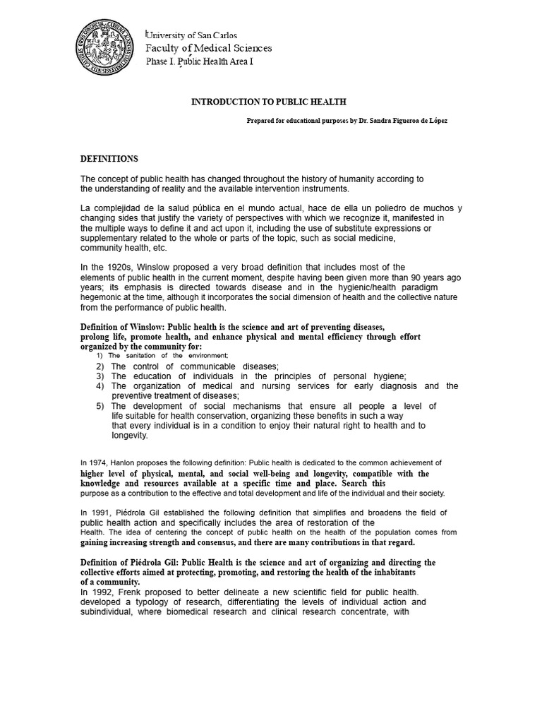 Overview of Public Health Concepts | PDF | Public Health | Preventive ...
