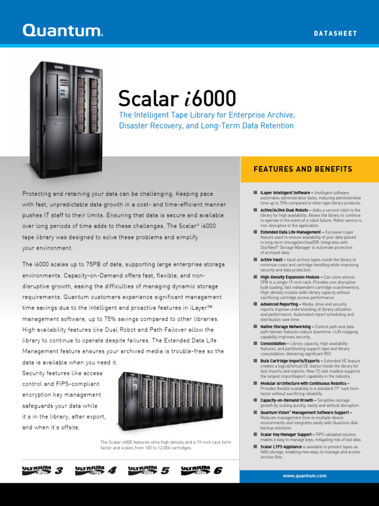 Quantum Scalar I6000 - Datasheet | PDF | Computer Data Storage ...