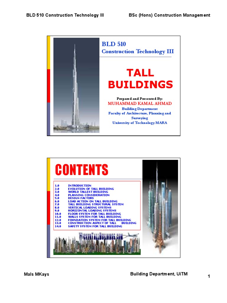 Tall Building Construction Technology Guide | PDF | Framing ...