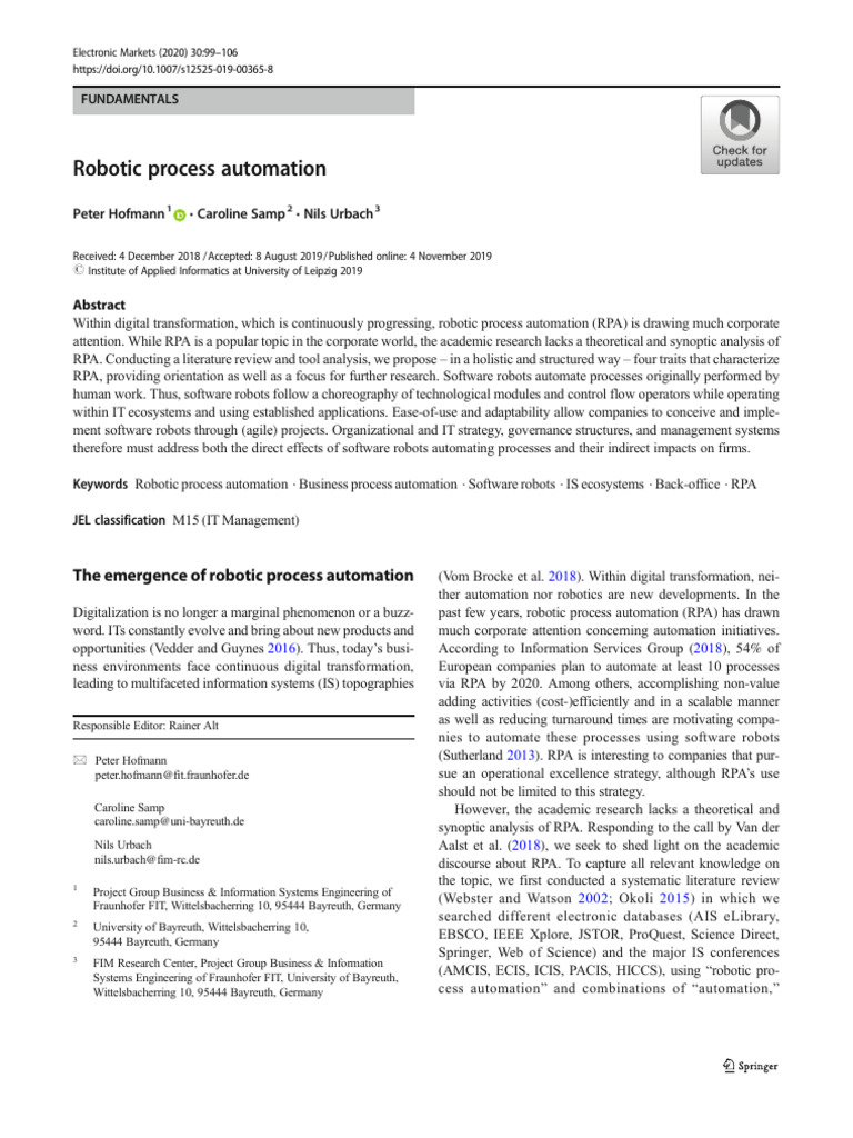 Understanding Robotic Process Automation | PDF | Enterprise Resource ...