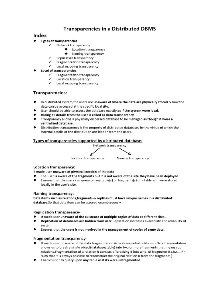 Transparencies | PDF