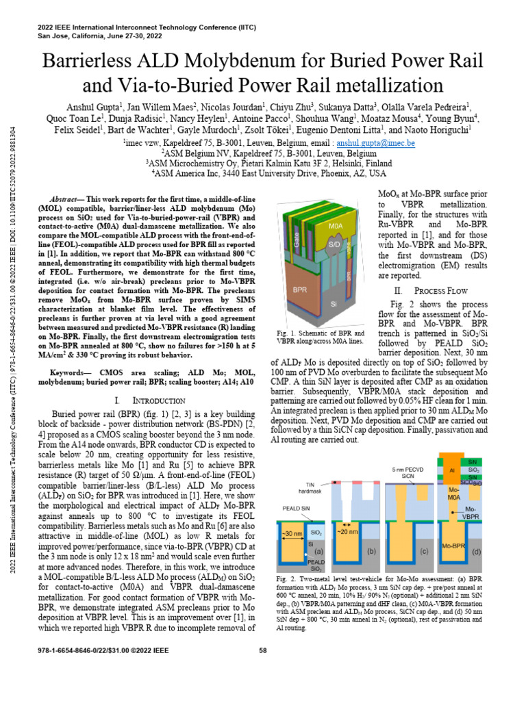 2022-Barrierless ALD Molybdenum For Buried Power Rail and via-To-Buried ...