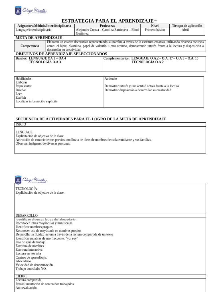 EPA FORMATO Lenguaje - Tecnologia | PDF