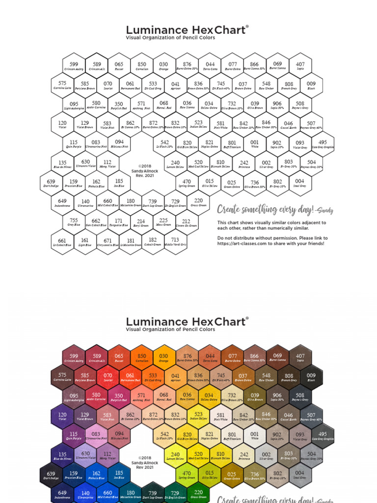 Luminance Pencil Color Chart | PDF | Color | Rainbow