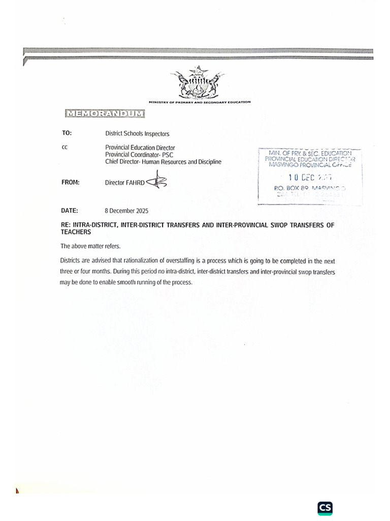 Memo Transfers | PDF
