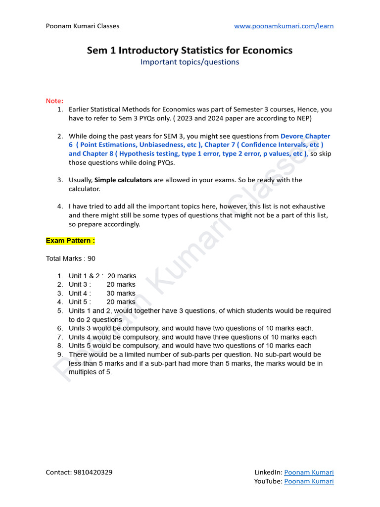 Introductory Statistics Exam Guide | PDF | Probability Distribution ...