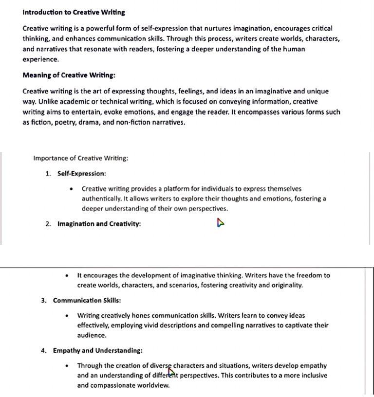 (Sec) Creative Writing Notes | PDF