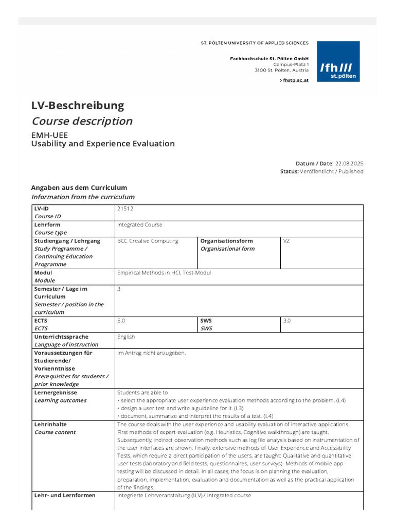 Usability Evaluation Course Overview | PDF | Usability | Cognitive Science