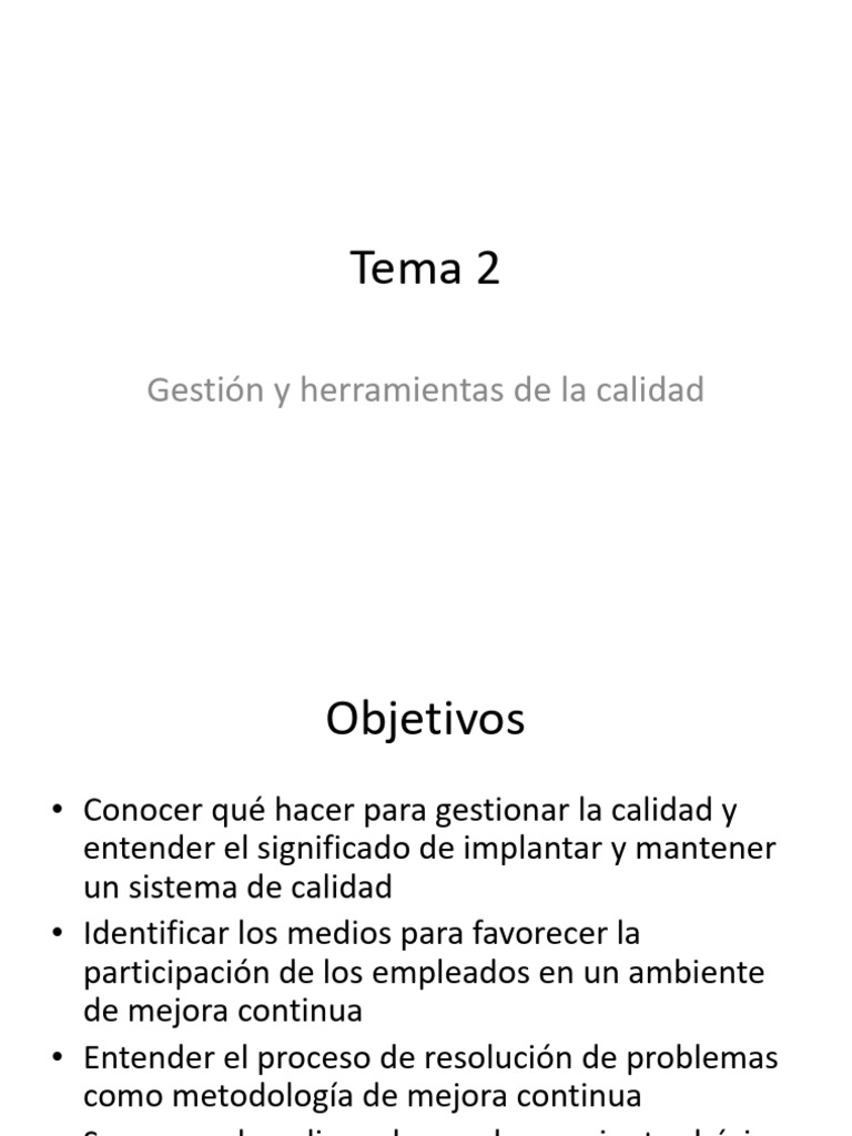 Gestión de Calidad y Mejora Continua | PDF | Calidad (comercial ...