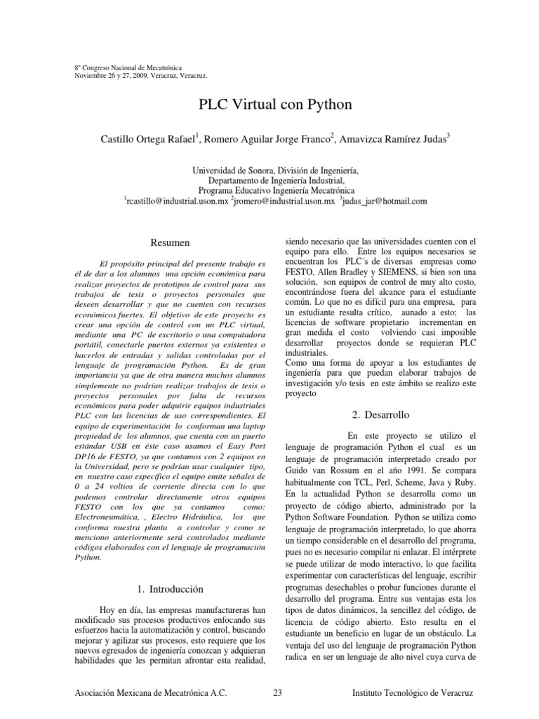 PLC Virtual Con Python | PDF | Python (lenguaje de programación ...