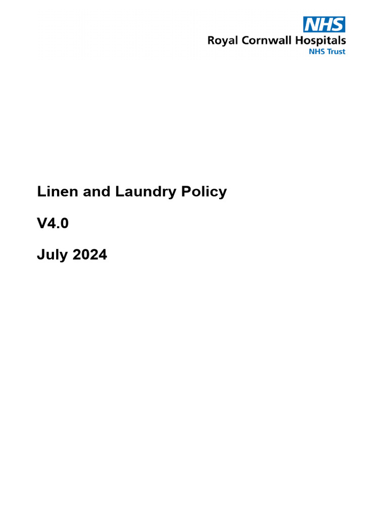 Linen and Laundry Policy Overview | PDF | Information Privacy | Laundry