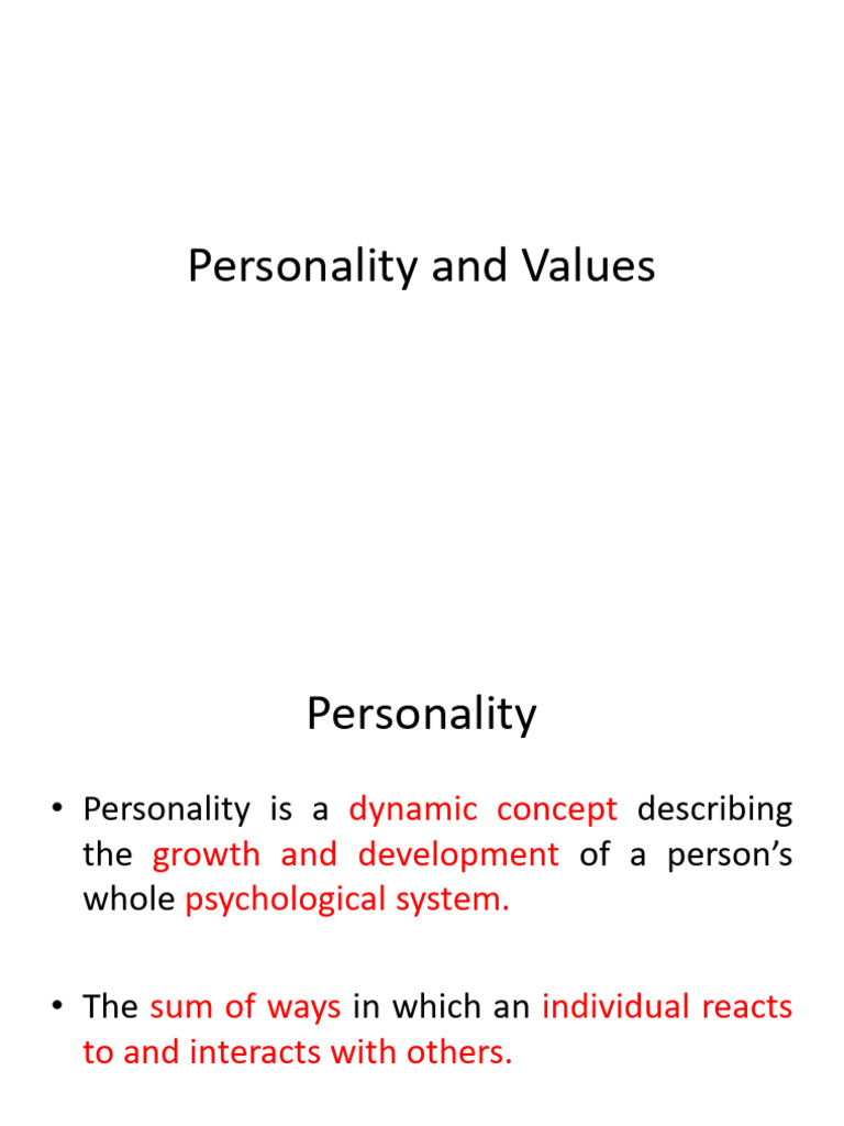 Understanding Personality and Values | PDF | Attitude (Psychology ...