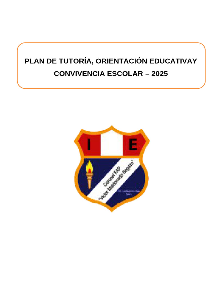 Plan de Tutoría y Convivencia Escolar 2025 | PDF | Violencia | Sicología