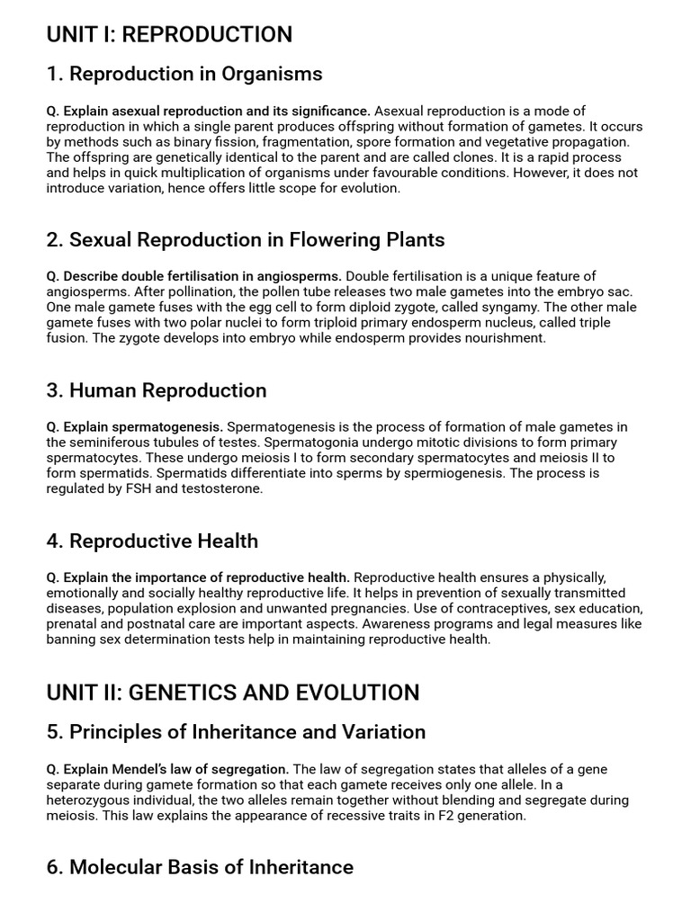 Reproduction, Genetics, and Evolution Insights | PDF | Menstrual Cycle ...