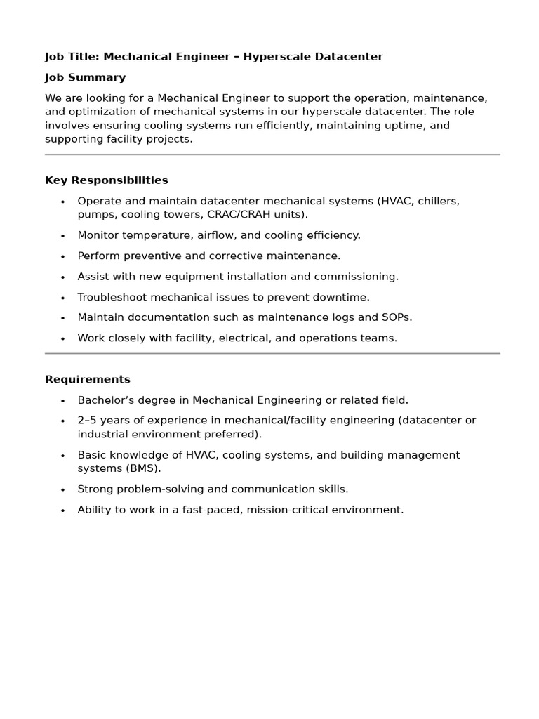 Mechanical Engineer | PDF
