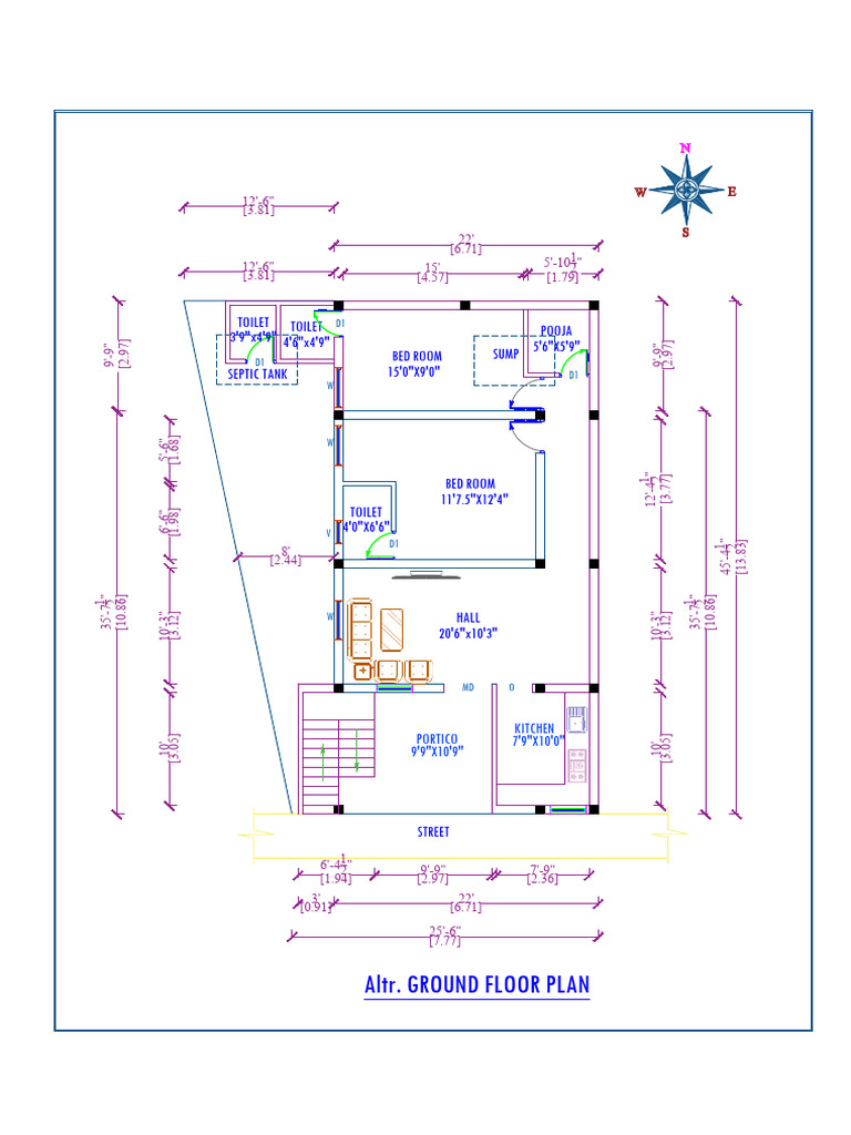 Ground Floor Plan with Room Dimensions | PDF