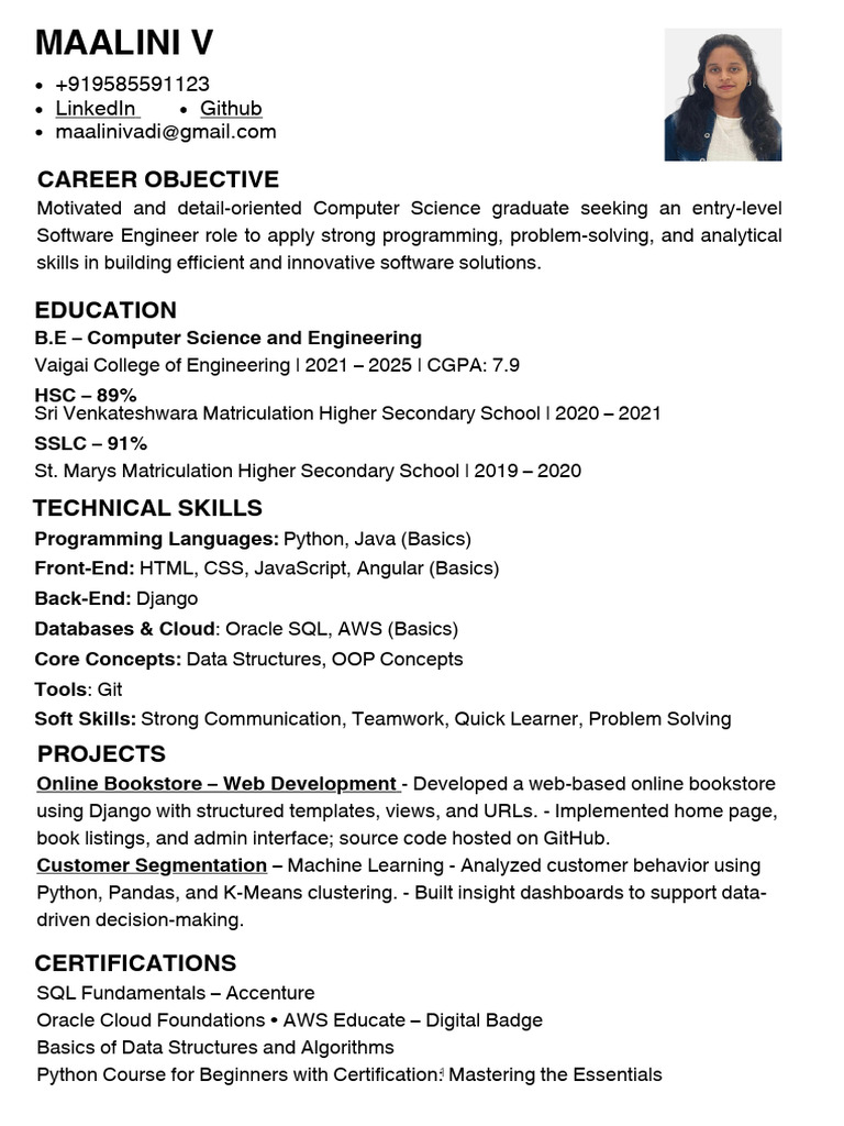 Entry-Level Software Engineer Resume | PDF