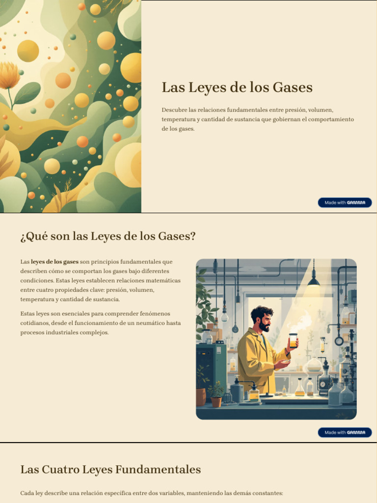 Leyes de los Gases: Fundamentos y Aplicaciones | PDF | Gases | Química