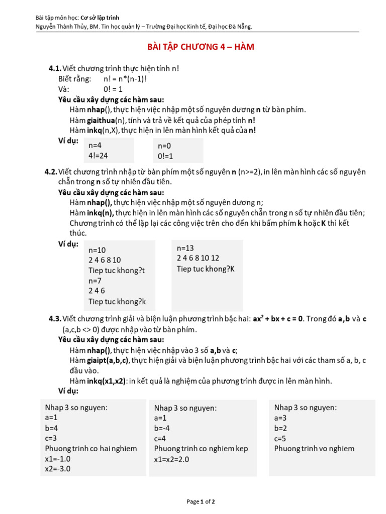 Exercise Chapter4 | PDF