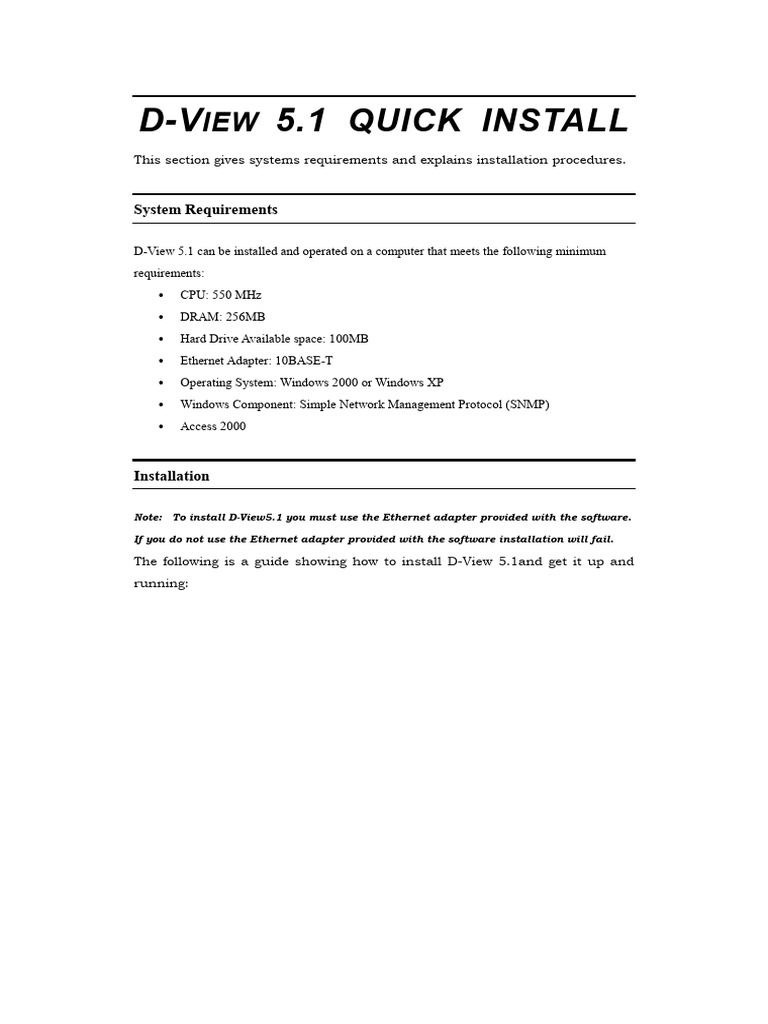 D View Quick+Install+Guide | PDF
