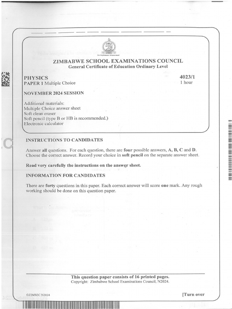 2024 Phy P1 | PDF