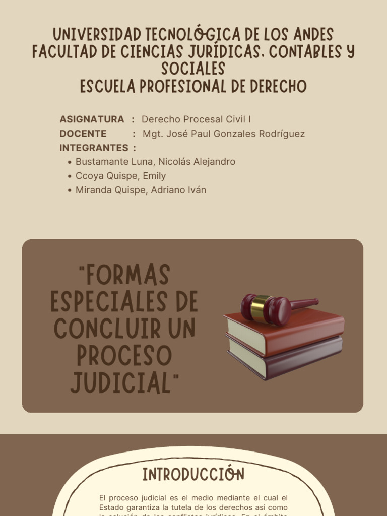 Formas Especiales de Conclusión Judicial | PDF | Ley procesal | Demanda ...